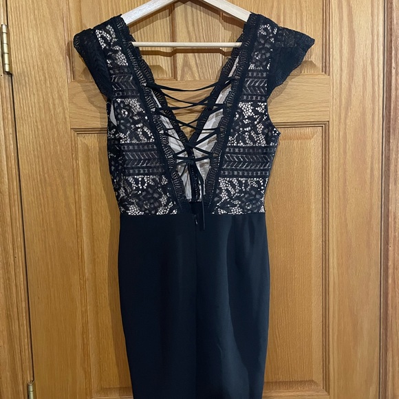 Lulus Give a Glam Black Lace Lace-Up Bodycon Dress - Picture 5 of 10